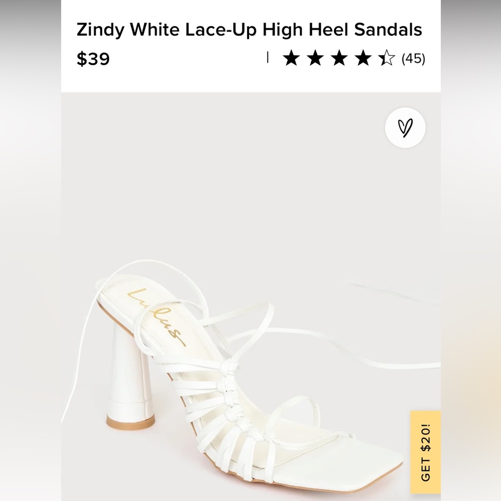 NWOT! Lulus White Lace-Up High Heels (Size 11)